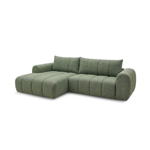 Žalios spalvos kampinė sofa (su kairiuoju kampu/su gultu) Nesty – Bobochic Paris-image-3
