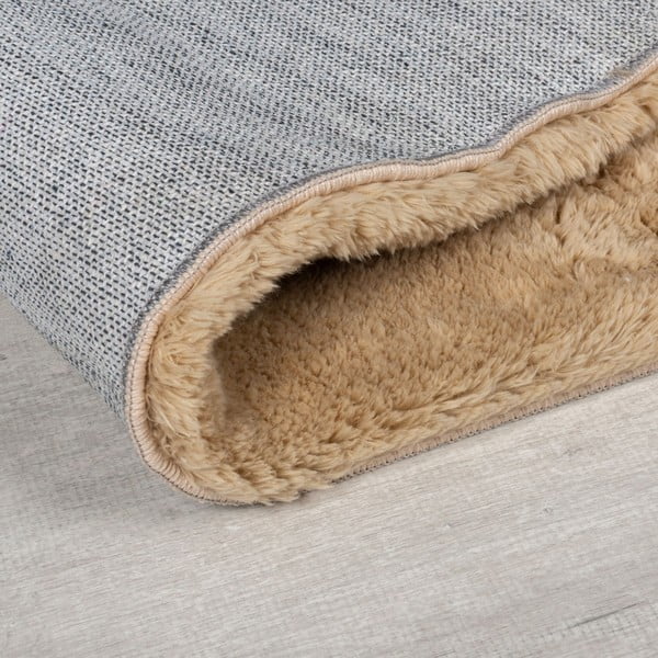 Sintetinė oda ir kailis rudos spalvos 80x150 cm Faroe Wool Look Fur – Flair Rugs-image-2