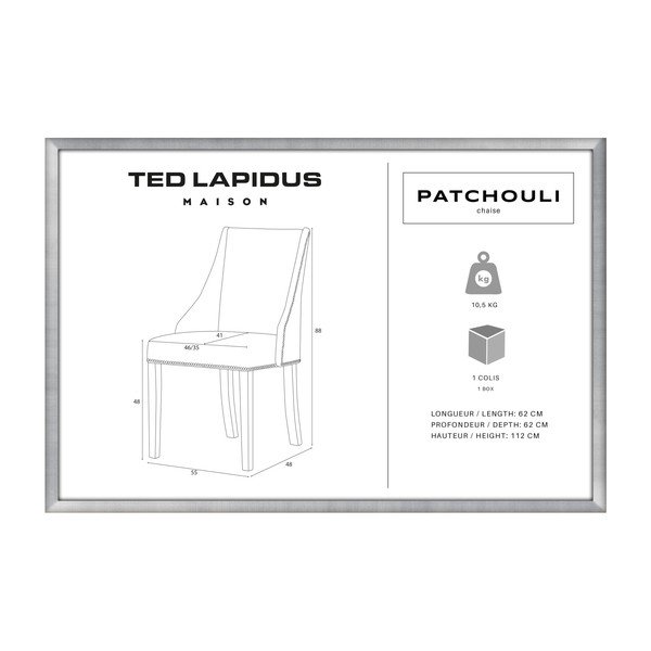 Mėtų žalios spalvos kėdė su juodomis buko medienos kojomis Ted Lapidus Maison Patchouli-image-4