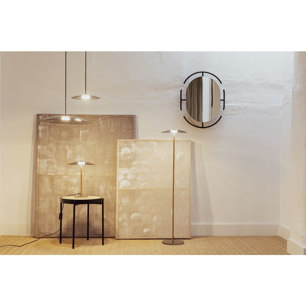 Pilkos spalvos/auksinės spalvos pastatomas šviestuvas LED su pritemdymo funkcija (aukštis 132 cm) su stiklo gaubtu Float – Zuiver-image-2