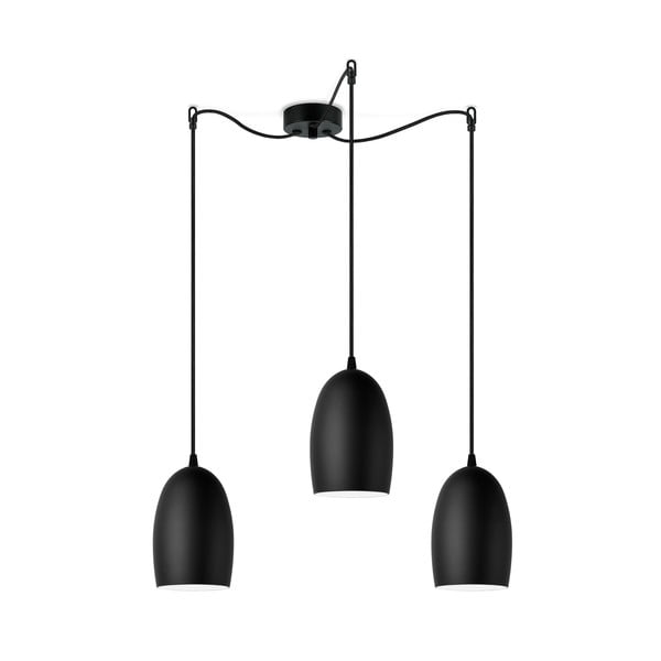 Juodos spalvos trijų dalių pakabinamas šviestuvas Sotto Luce UME Matte, ⌀ 14 cm