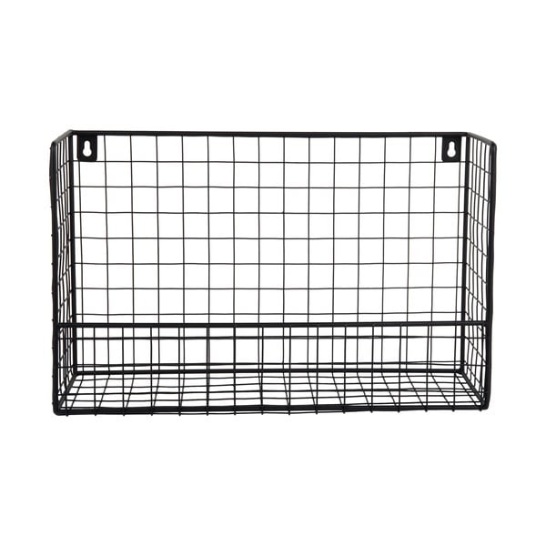 Juodos spalvos iš plieno sieninė lentyna 40 cm Reja – PT LIVING