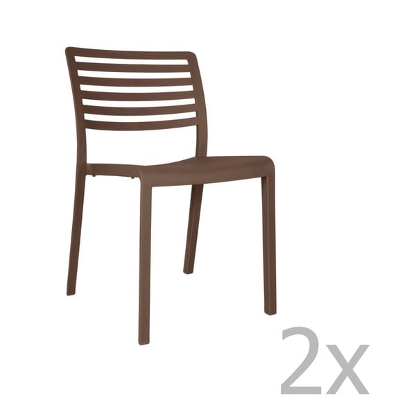2 šokolado rudos spalvos sodo kėdžių rinkinys "Resol Lama