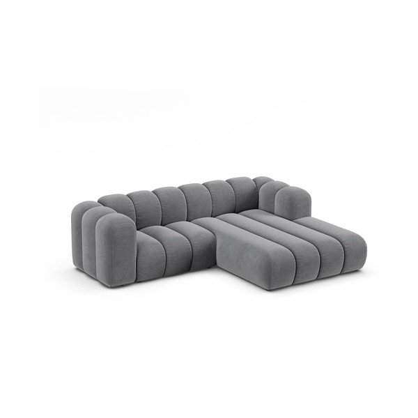 Kampinė sofa šviesiai pilkos spalvos (su dešiniuoju kampu) Lupine – Micadoni Home-image-1
