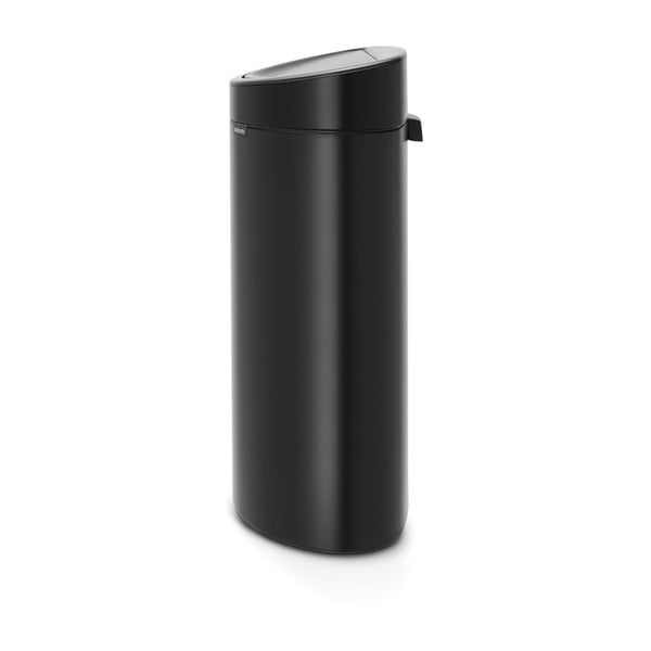 Iš plieno galima atidaryti palietus šiukšliadėžė matinės juodos spalvos 40 l Touch Bin – Brabantia-image-2