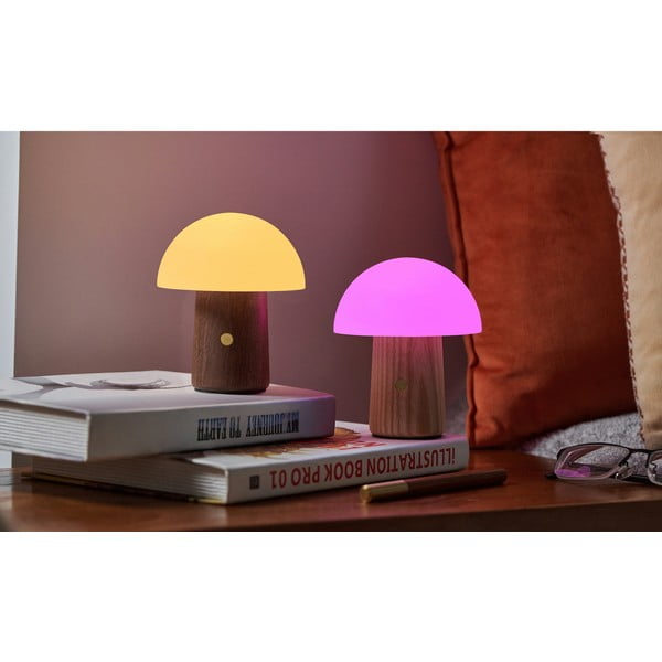 Baltos spalvos/tamsios natūralios spalvos stalinis šviestuvas LED (aukštis 12,5 cm) Alice Mushroom – Gingko-image-1