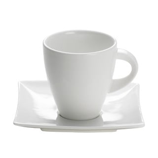 Baltas porcelianinis puodelis su lėkšte Maxwell & Williams East Meets West, 170 ml