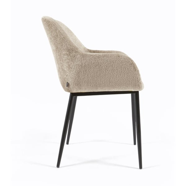 Smėlio spalvos iš audinio valgomojo kėdė Konna – Kave Home-image-4