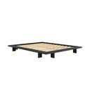 Juoda dvigulė lova iš pušies medienos su grotelėmis 160x200 cm Japan - Karup Design