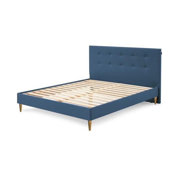 Mėlyna dvigulė lova Bobochic Paris Rory Light. 160 x 200 cm