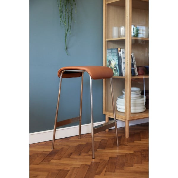 Konjako rudos spalvos/sidabrinės spalvos iš audinio baro kėdžių komplektas 2 vnt. (sėdynės aukštis 75 cm) Avenue – Hübsch-image-1