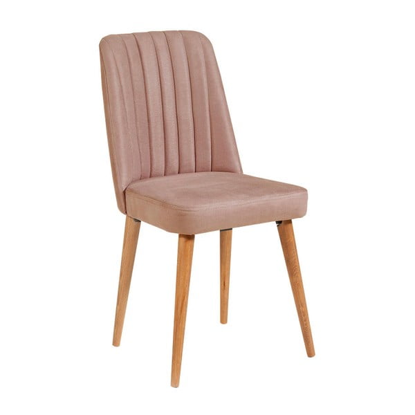 Valgomojo kėdė iš aksomo šviesiai rožinės spalvos Stormi Sandalye – Kalune Design