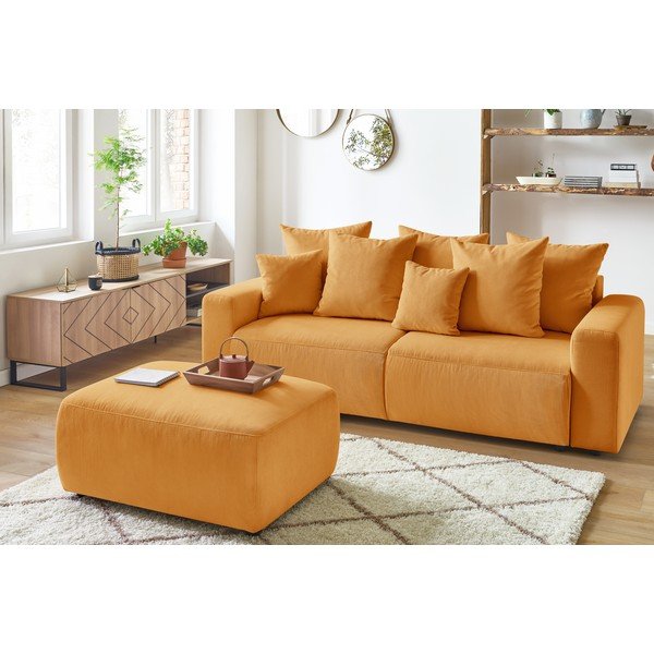 Geltonos spalvos velvetinis pufas Bobochic Paris Envy-image-4