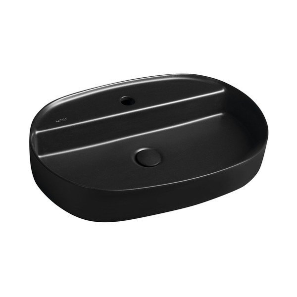 Iš keramikos praustuvas juodos spalvos 60x40 cm Infinity Oval – Sapho
