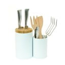 Baltas bambukinis peilių ir įrankių blokas Wireworks Knife&Spoon