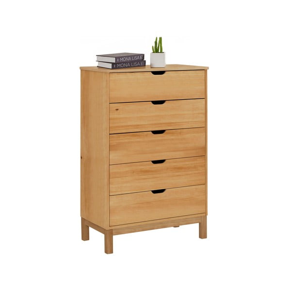 Iš pušies masyvo aukšta šoninė spintelė natūralios spalvos 113x39 cm Post – Støraa-image-2