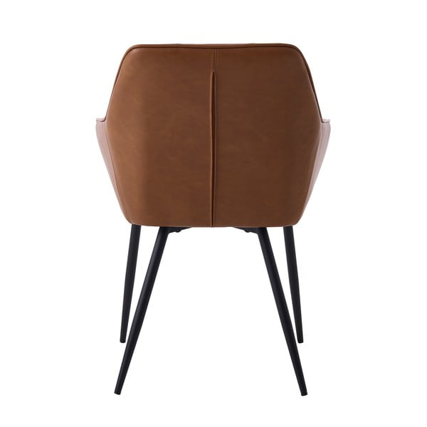 Rudos spalvos iš audinio valgomojo kėdžių komplektas su porankiais 2 vnt. Nolan Square – Unique Furniture-image-2