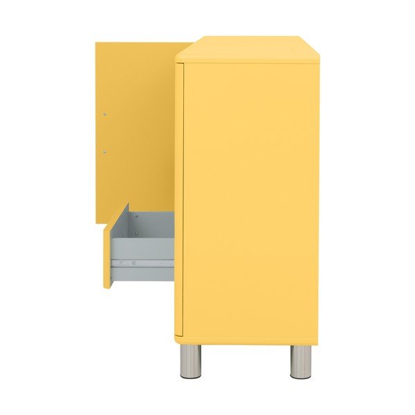 Geltona žema komoda 146x92 cm Malibu - Tenzo-image-3