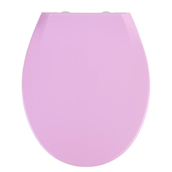 Rožinės spalvos klozeto sėdynė su lengvu uždarymu "Wenko Kos", 44 x 37,5 cm