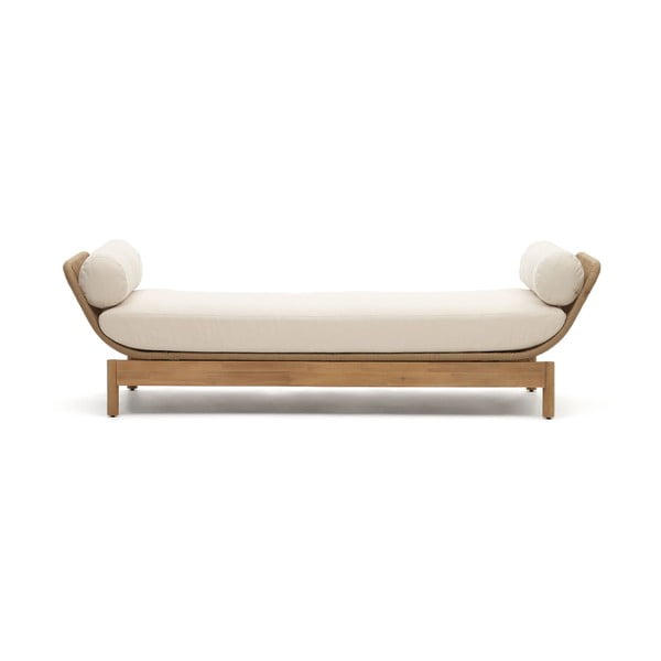 Iš akacijos masyvo sodo sofa kreminės spalvos/natūralios spalvos Catalina – Kave Home