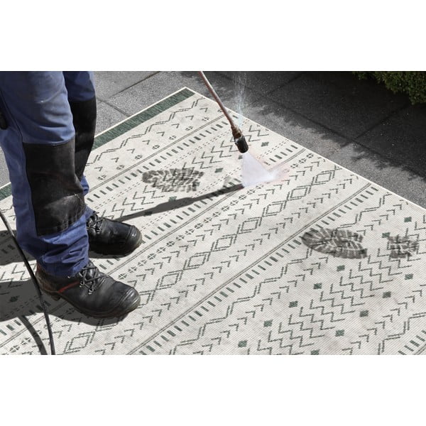 Žalios ir kreminės spalvos dvipusis lauko kilimas NORTHRUGS Kuba, 80 x 250 cm-image-1