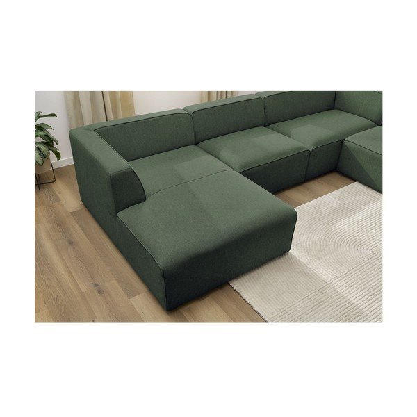 Žalios spalvos modulinė kampinė sofa (su dešiniuoju kampu/„U“ formos) Megeve – Bobochic Paris-image-4