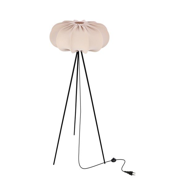 Smėlio spalvos pastatomas šviestuvas (aukštis 147 cm) su tekstiliniu gaubtu Cafee – Candellux Lighting