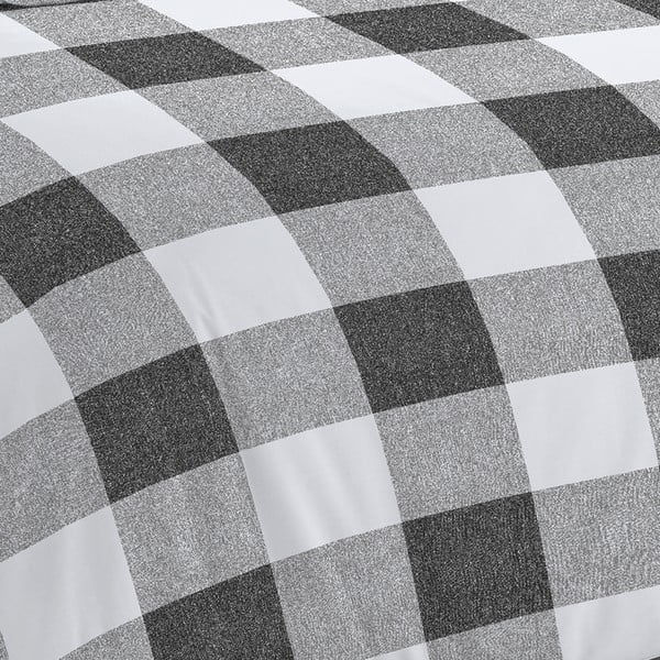 Baltos ir pilkos spalvos patalynė 200x135 cm Bold Check - Cloudsoft-image-3