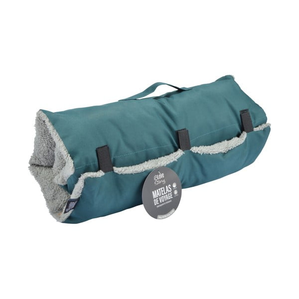 Mėlynos spalvos iš sherpa vilnos kelioninė lova šuniui 80x50 cm Essentiel – Love Story