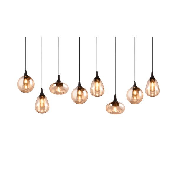 Kabantis šviestuvas juodos spalvos/oranžinės spalvos su stiklo gaubtu Lumina – Trio-image-3