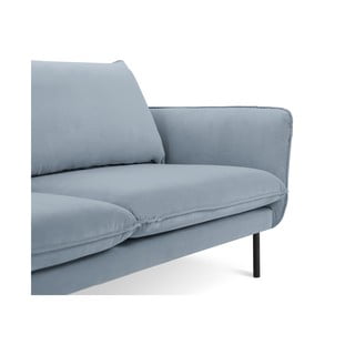 Šviesiai mėlyna aksominė sofa 200 cm Vienna - Cosmopolitan Design