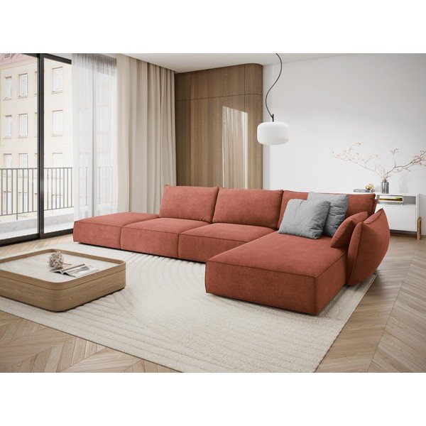 Raudona kampinė sofa (dešinysis kampas) Vanda - Mazzini Sofas-image-1