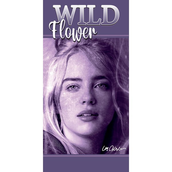 Violetinės spalvos iš medvilnės vaikiškas rankšluostis 70x140 cm Billie Eilish – Jerry Fabrics
