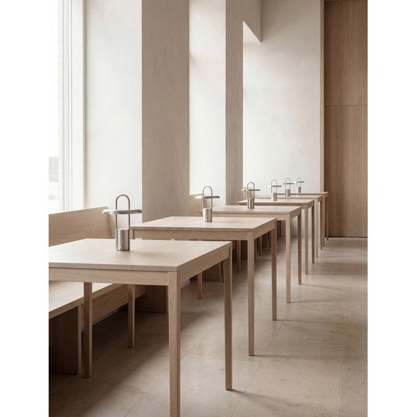 Sidabrinės spalvos iš nerūdijančio plieno stalinis šviestuvas LED su pritemdymo funkcija (aukštis 25 cm) Pier – Stelton-image-2