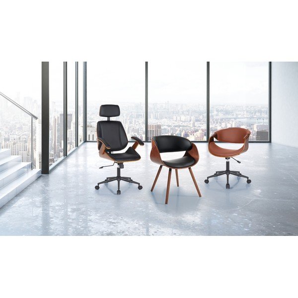 Juodos spalvos iš dirbtinės odos biuro kėdė Visby – Tomasucci-image-2