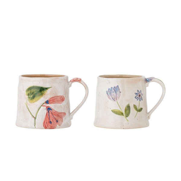 Kreminės spalvos iš keramikos puodeliai 2 vnt. 430 ml Camilla – Bloomingville