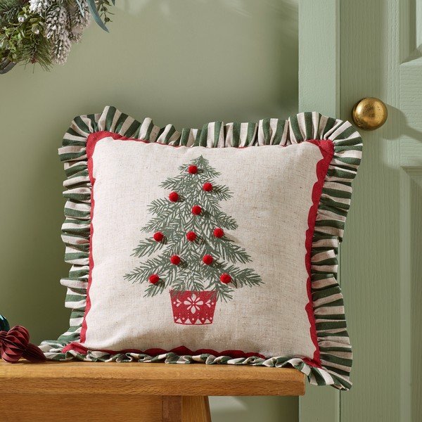 Dekoratyvinė pagalvėlė su Kalėdų motyvu 45x45 cm Frilled Christmas Tree – Catherine Lansfield-image-1