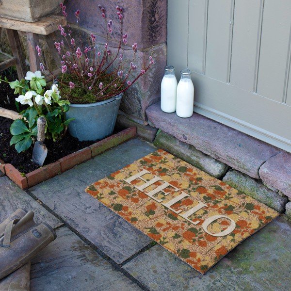 Iš kokoso pluošto grindų kilimėlis 40x60 cm Hello Floral – Artsy Doormats-image-3