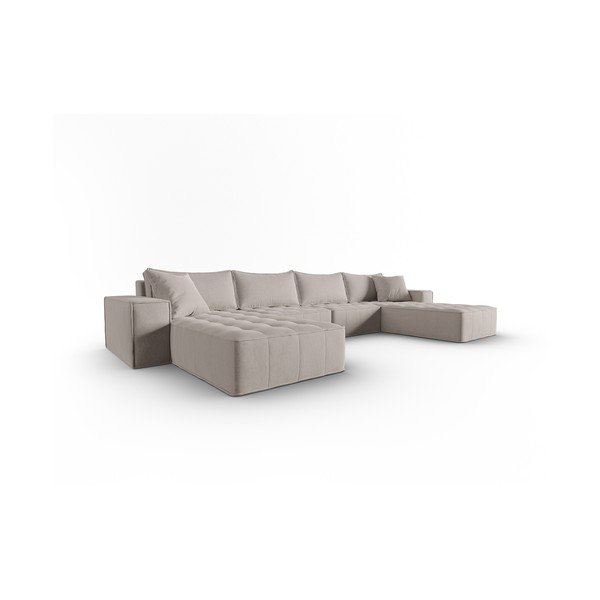Kampinė sofa šviesiai pilkos spalvos Mike – Micadoni Home-image-2