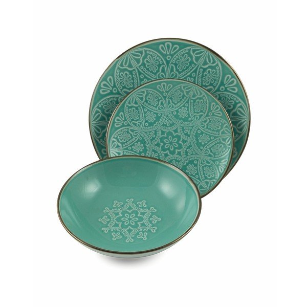 18 dalių spalvotų akmens masės indų rinkinys "Villa d'Este Baku-image-1