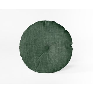 Tamsiai žalia pagalvė Linas Couture Cojin Redondo Dark Green, ⌀ 45 cm