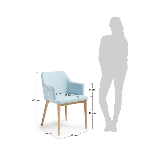 Šviesiai mėlyna valgomojo kėdė "La Forma Danai-image-1