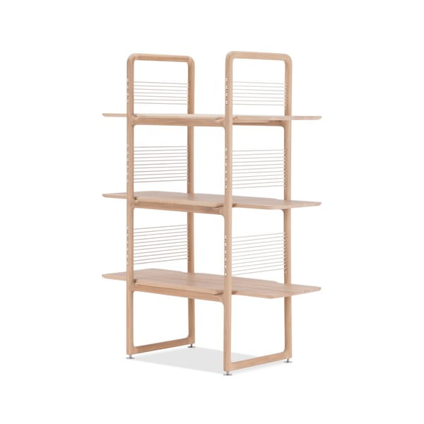 Ąžuolo medienos masyvo knygų spinta Gazzda Muse, aukštis 140 cm-image-1