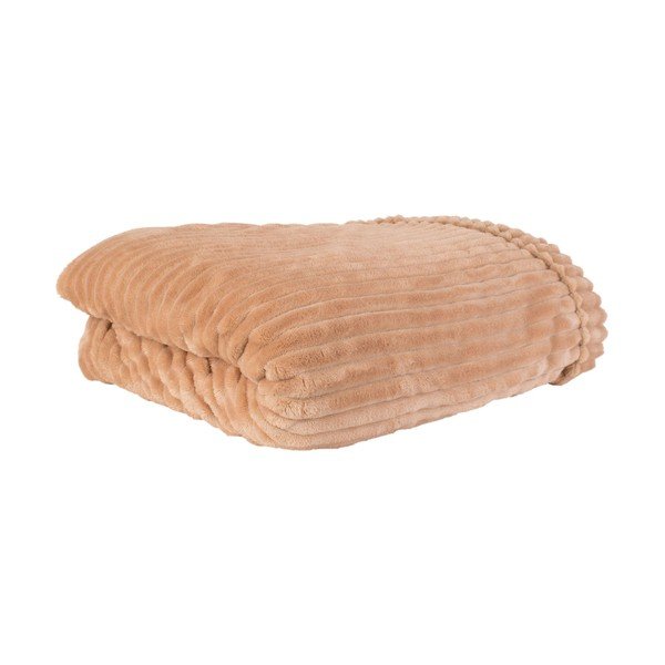 Smėlio spalvos aksominis pledas PT LIVING Ribbed, 150 x 200 cm-image-2
