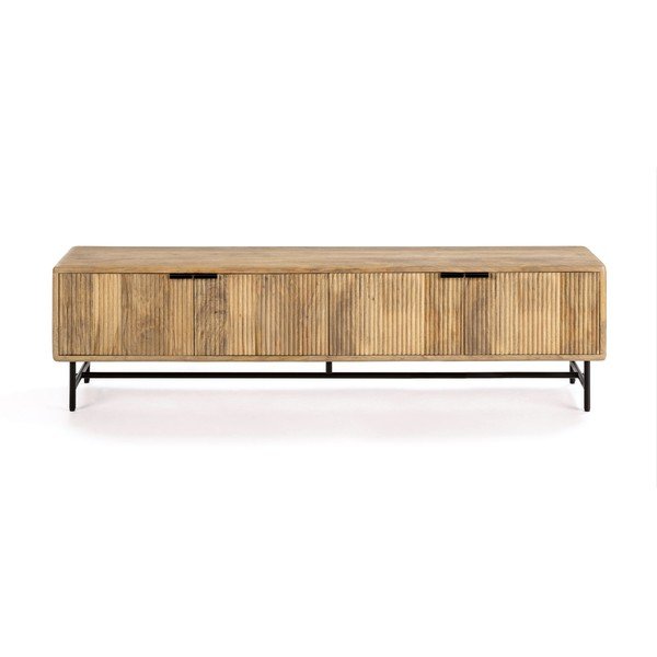 Natūralios spalvos iš mango masyvo TV spintelė 190x50x40 cm Mundra – MOME