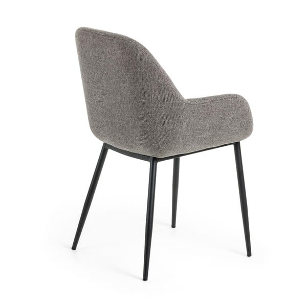 Pilkos spalvos iš audinio valgomojo kėdė Konna – Kave Home-image-3