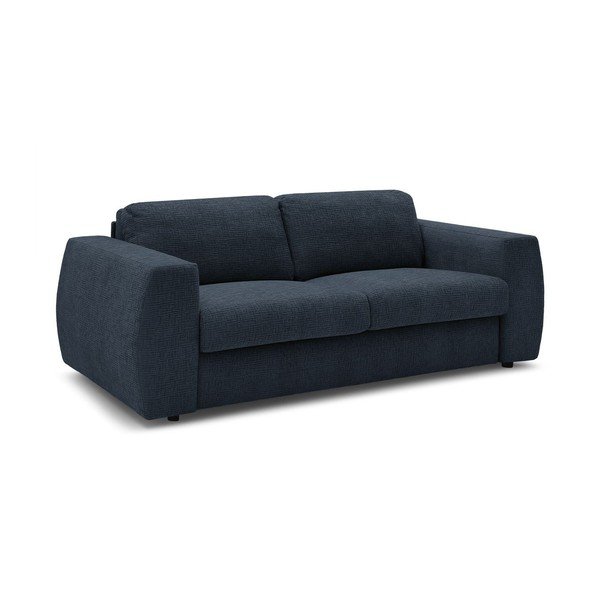 Tamsiai mėlynos spalvos sofa miegojimui/sulankstoma iš šenilinio audinio 240 cm Hugo – Bobochic Paris-image-2