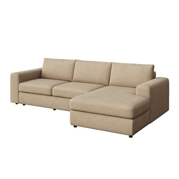 Šviesiai rudos spalvos iš velveto kampinė sofa (su dešiniuoju kampu/su gultu) Baga – Rodier-image-2