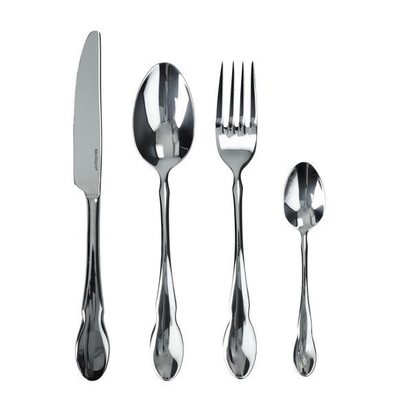 Sidabrinės spalvos stalo įrankiai iš nerūdijančio plieno 24 vnt. 6 žmonėms – Brandani