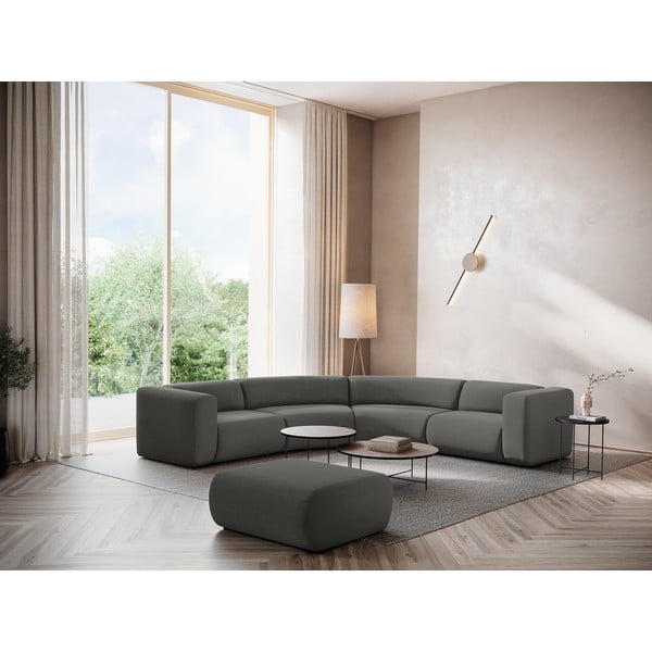 Pilkos spalvos iš velveto taburetė Ekahi – Makamii-image-1